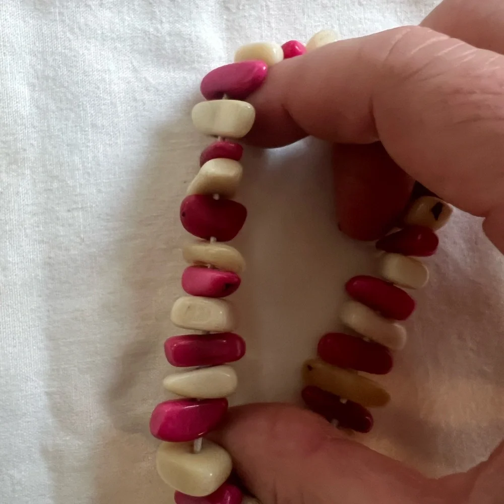 Elegant Pink and Cream Stone Bracelet